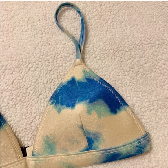 Triangl Bibi Luna Blue Cream Tie Dye Triangle Bikini Top Bright Swim - Picture 5 of 13